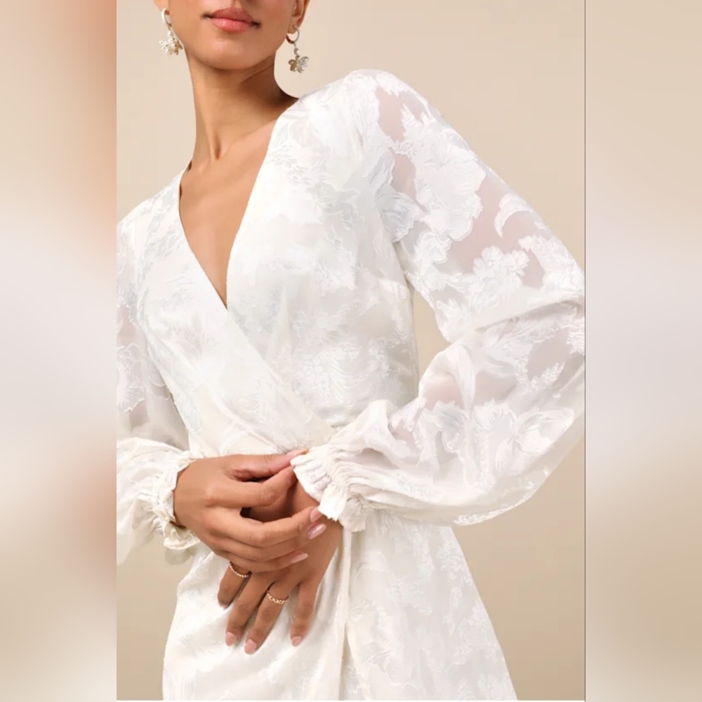 Lulu's Sheer White Floral Dress
